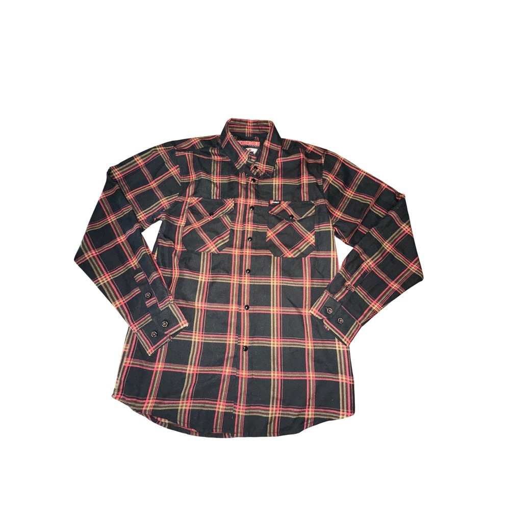 Dixxon Flannel Company Hurst Shifters Plaid D-Tech Shirt Black Red Mens Small